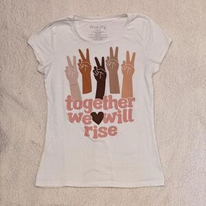 Wound Up Womens Juniors Size 11 T Shirt Rise Up Juneteenth Black History